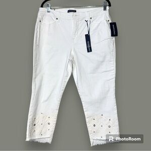 BANDOLINO 12P Lisbeth curvy capri curvy fit skinny leg sit below waist see stain